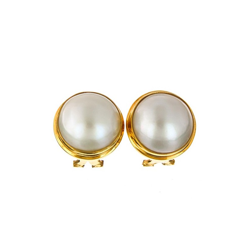 Gold Plated Sterling Silver South Pacific White Mabe Cultured Pearl