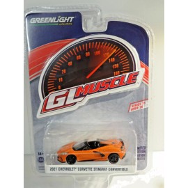 GREENLIGHT GL MUSCLE - SEBRING ORANGE - 2021 CHEVY CORVETTE STINGRAY CONVERTIBLE