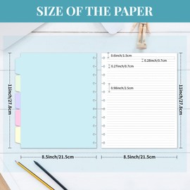 Discbound Refill Paper, Disc Paper Refill for Note-Taking System Discbound Planner Inserts with 240 Pages, 5 Sheets Dividers,White Paper Refill, Letter Size 8.5" x 11 "