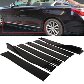 ECCPP Rocker Panel Exterior Lower Side Bottom Line Extensions 59" x 4" PP Universal Side Skirts for Cars Body Kit Matte Black Side Skirts Extension Rocker Panel Splitter