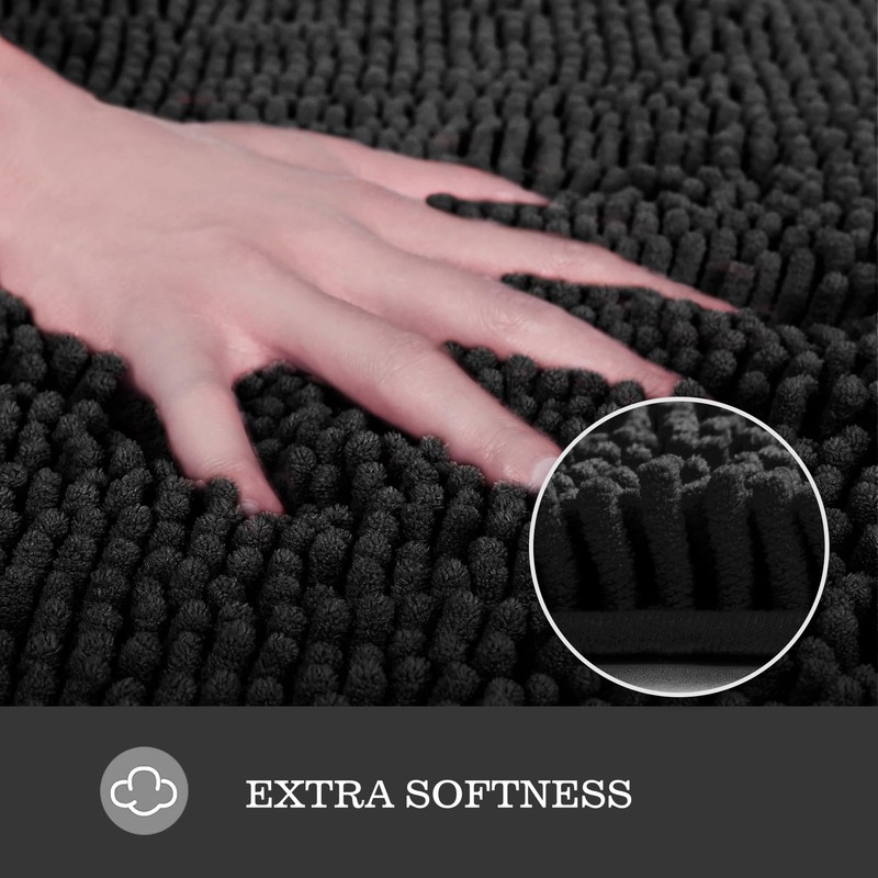 Yeaban Small Bathroom Rugs 12"x18" – Thick Chenille Bath Mats