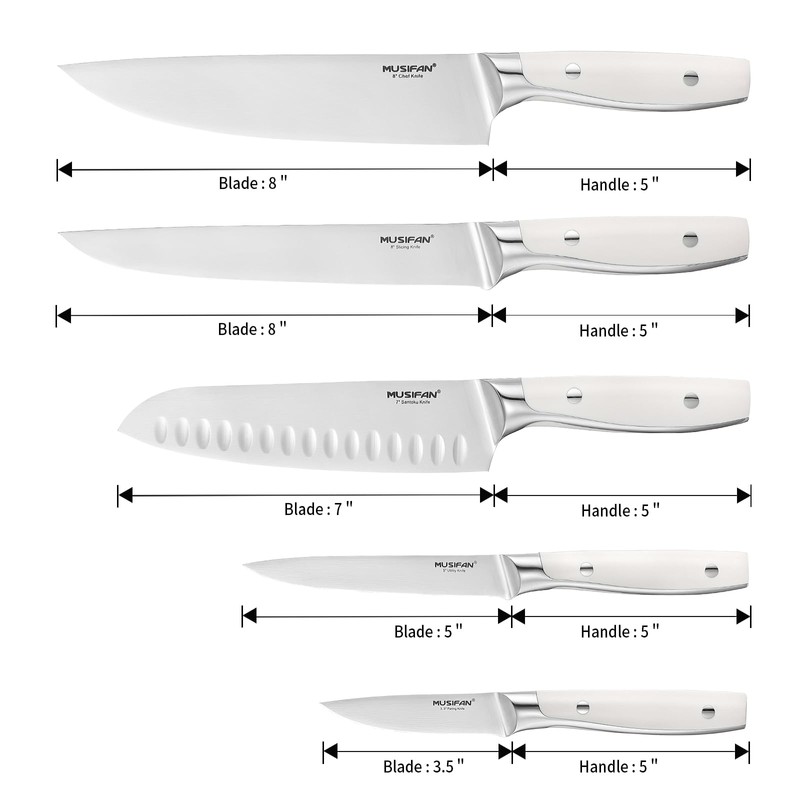 Musifan 5-Piece Chef Knife Set, Professional Ultra Sharp Kitchen Knives