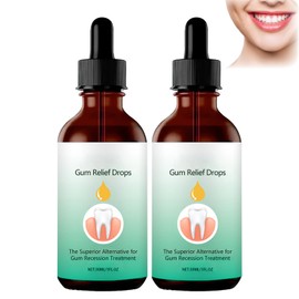 Gum Care Drops, Pack of 2 Gum Regrowth Drops, Gum Recovery Drops for Gum Recovery, Mouth Serum for Fresh Breath & Healthy Mouth Flora, Natural Prevention & Strengthening