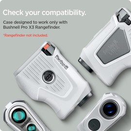 Spigen Golf Silicone Fit Rangefinder Case Designed for Bushnell Pro X3/X3+ Plus Rangefinder Case Compatible with AirTag - Light Gray