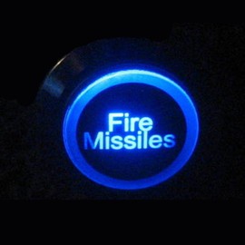 ESUPPORT 12V Momentary Car Vehicle Blue LED Light Headlight Push Button Metal Switch 19mm Fire Missiles
