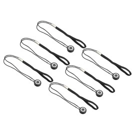 PATIKIL Camera Lens Cap Leash, 6Pcs Nylon Elastic Adhesive Cap Cover String Cord Keeper Holder for Outdoor Photography Camera Preventing Lost, Black