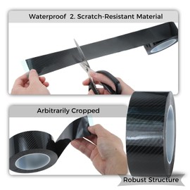 Aupoko Car Door Sill Protectors Strips, 5CM*10M Car Door Sill Protector Carbon Fiber Wrap Film, Anti Scratch Car Guard Bumper Protector Sticker, Universal Car Door Sill Scuff Plate Cover (5CM*10M)