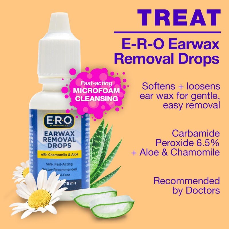 E-R-O Earwax Removal Kit for Complete Ear Care, with Carbamide