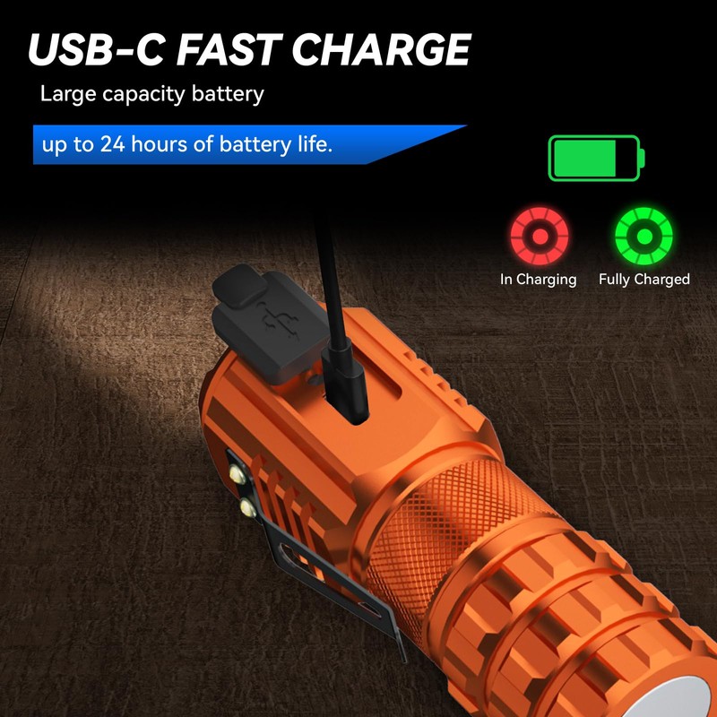 UNROEVS XC06 Mini Flashlight Rechargeable,Pocket Flashlight with Magnet,Super Bright Small