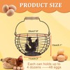 Farmhouse Egg 8'' Basket for Gathering Fresh Eggs, Wire Egg