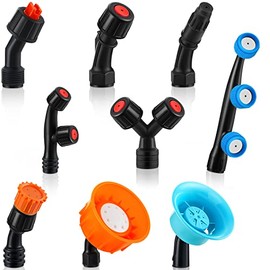 9 Pieces Spray Nozzle Tips Multifunctional Spray Combination Adjustable Sprayer Nozzles Replacement Garden Sprayer Part Pump Sprayer Nozzle for Replacing Backpack Farm Water Pump Orchard Garden Nozzle