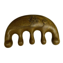 Ipetboom Massage Comb for Scalp Relief Natural Sandalwood Wide Tooth Comb Handheld Massager for Hair Care and Relaxation for Headaches and Neck Tension