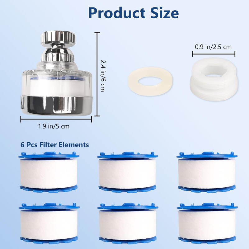 Dexspoeny 7Pcs Sink Water Filter with Filter Elements Set, Universal