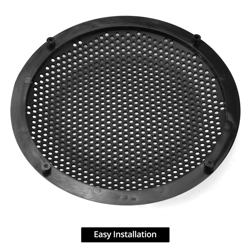 QWORK 4-Pack 8'' Black Plastic Audio Speaker Cover, Durable Subwoofer