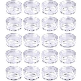 20Pcs Transparent Small Travel Sample Containers with Lids, Mini Sample Jar for Creams, Tiny Makeup Cosmetic Containers for Women Refillable Cosmetic Jars Tools & Accessories(5ml)