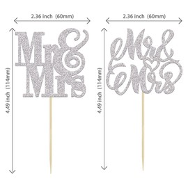 24 piezas de decoración plateada con purpurina para magdalenas de boda para despedida de soltera, boda, compromiso, despedida de soltera