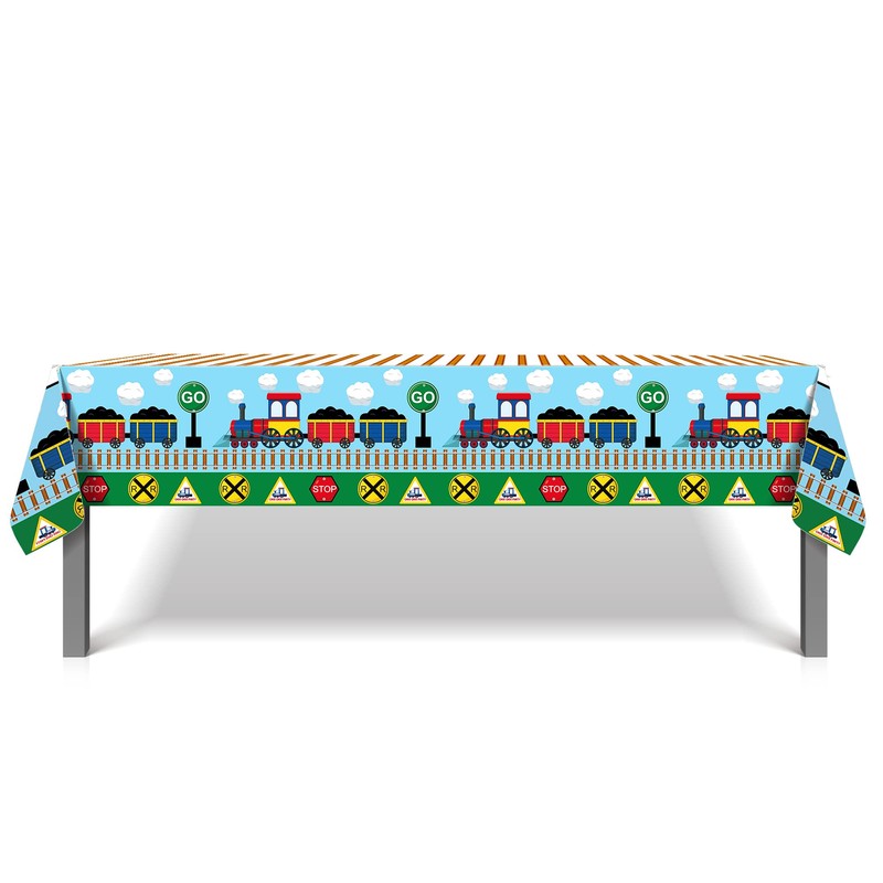 CC HOME 1 Pack Train Plastic Tablecloth 54 x 87