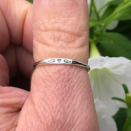 LIU JUN For Memorial - Tiny Heart With Wings Ring, Missing You Always I'll Hold You In My Heart Rings Lost Loved One Loss Miscarriage Memorial Jewelry Gift