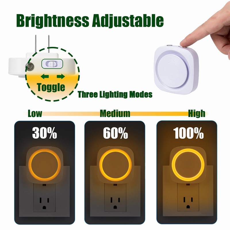 LED Night Lights​ Plug in to Wall,[4-Pack]Plug in Night Light,Auto
