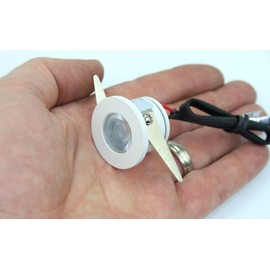 Micro Mini Down Light LED Fixture (90 to 240 VAC) - 1.25" Diameter - 1 Watt Natural White(4000K) LED Down Light for Home, Office, Cabinets, Utility or Task Lighting