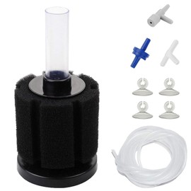 AQUANEAT Sponge Filter, for Aquarium Fish Tank, Betta, Nano, Shrimp, Fry, Biochemical Filter with Airline Tubing, Air Pump Valves, Suction Cups (Middle up to 20Gal)