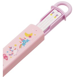 Skater ABS2AM Children's Chopsticks and Chopsticks Case Set, Unicorn, Made in Japan, 6.5 inches (16.5 cm)