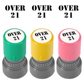 3 Pack Over 21 Stamp,Hand Stamps for Party Event,Self-Ink Drink Stamp Perfect for Parties, Festivals,and Bar Crawls