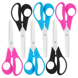 Left-Handed Kids Scissors,5 Inch Safety Childen Craft Scissors,Safe and Comfortable Handles,Suitable for Students and Children's Craft Paper Cutting, Multiple Colours,6-Piece Set