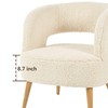 Accent Chair with Ottoman Teddy Fleece Upholstered Armchair Mid-Century Modern