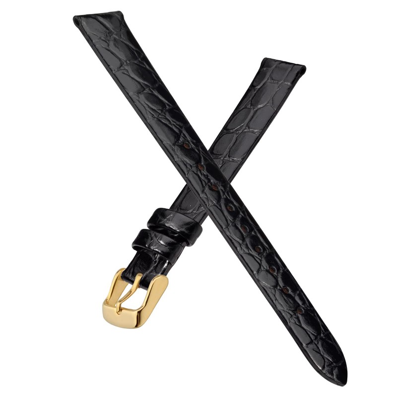 BISONSTRAP Leather Watch Straps, Soft Replacement Bands with Polished Buckle,16mm,