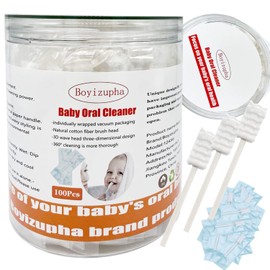 Boyizupha 100Pcs Baby Tongue Cleaner,Baby Toothbrush,Disposable Oral Cleaner for Newborn Toddler Infant Tooth Mouth Gum Clean Stick Dental Care