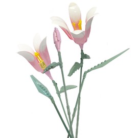 Famiredo Lily Flower Building Kit for Adults, Flower Bouquet Building Block Set, Artificial Flowers Mini Building Bricks for Gifts/Home Decor, Botanical Collection (Pink)