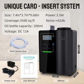 CoolSub Smart Waterless Essential Oil Diffuser, Hotel Scent Diffuser with Magnetic Keycard Bluetooth & App Control, Aromatherapy Essential Oil Diffuser for Large Spaces, Home, Office, Hotel