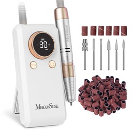 MelodySusie Professional Rechargeable Nail Drill Kit - 30,000 RPM Cordless Electric Nail File with Bits & Bracket for Gel Polish Removal, Portable E-File for Home or Salon Manicure & Pedicure, SC330G