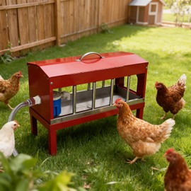 Automatic Chicken Waterer, Multi-Side Drinking Holes and Detachable Legs