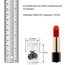 SOITIS Mini Urns Stainless Steel Decorative Cremation Keepsake for Ashes 1.57 Small Urns Memorial Ashes Urn with Black Motorcycle - Riding in Heaven