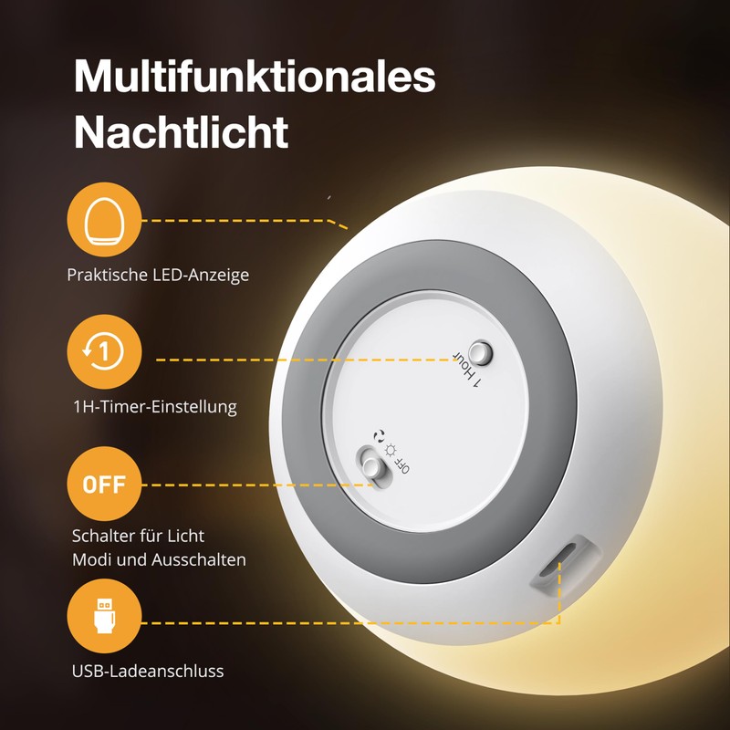 JolyWell Night Lights for Kids, Baby Night Light with Sturdy