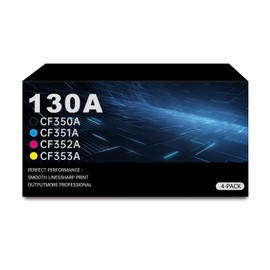130A | CF350A CF351A CF352A CF353A| Black Cyan Magenta Yellow Toner Cartridge High Yield Compatible for HP Pro Color MFP M177fw M177 M176n M176 Laser Printers（4-Pack