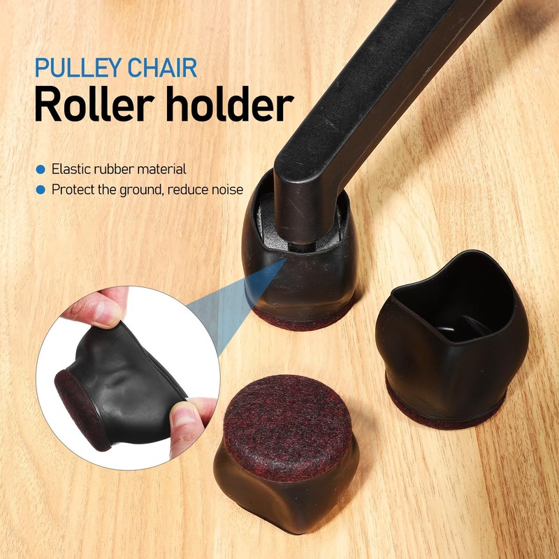 Veemoon 10pcs Office Chair Caster Stopper Cup Chair Wheel Protector