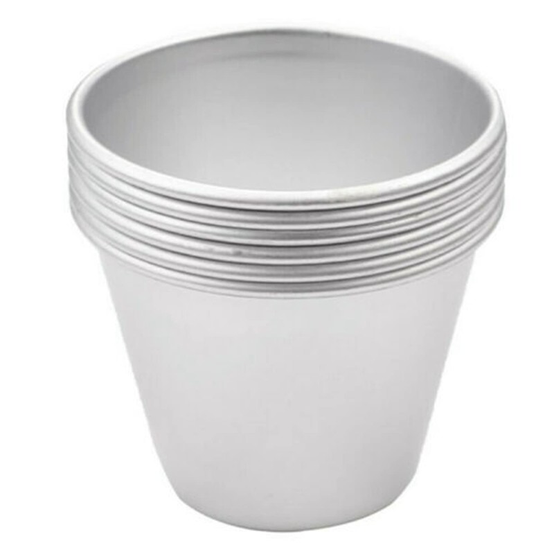 6 PCS Aluminium Dariol Mould Baking Cup Dariole Pudding Dessert