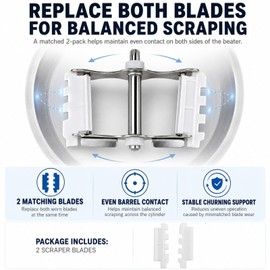 YKF-116 Scraper Blades for VEVOR Hard Ice Cream Machines, 2-Pack