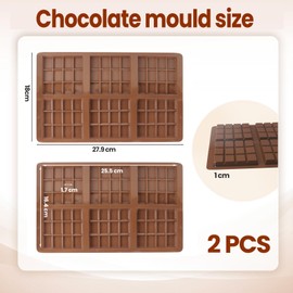 Luabue Schokoladenform Silikon Tief Silikonform Schokoladentafel Schokoladenform Dubai Schokolade für Schokolade Pistazie,Süßigkeiten,Schokoladensnacks,Milchschokolade (6x12 2PCS)