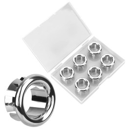 Tinoaly 6stk Überlaufring für Waschbecken, Verchromt Abdeckung Überlaufring Badezimmerwaschbecken Einsatzkappe Abflussloch für Waschbecken in Küche und Bad Sowie Keramikwaschbecken