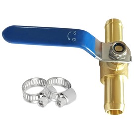 Uenede Brass 5/8 Inch Heater Control Valve, Car Air Conditioning Ball Valve With 90 Degrees Operation Handle, 5/8" Hose Barb Automotive Water Valve Fittings