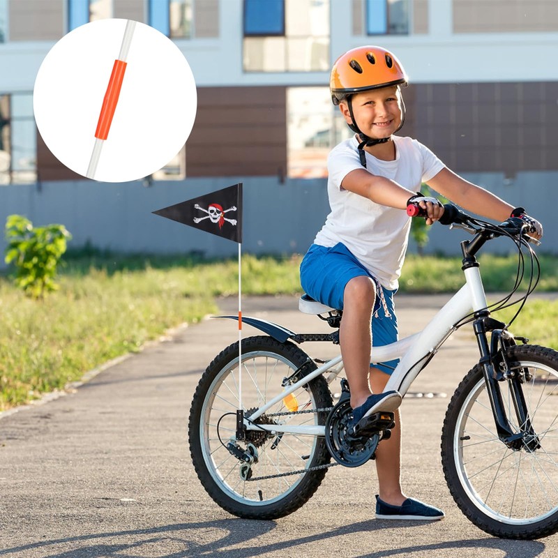 3pcs Bike Flag, Adjustable Bicycle Flag with Pole Black Spider