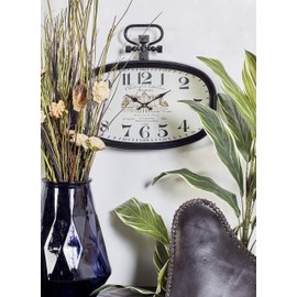 Deco 79 Metal Pocket watch Style Wall Clock, 18" x 2" x 16", White