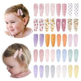 40 pinzas para el cabello para niña, con estampado floral, pinzas antideslizantes para el cabello para niños, pasadores, accesorios para el cabello para bebés y niñas pequeñas (rosa)