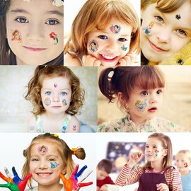 20 Sheets Princess Temporary Tattoos for Kids, Birthday Party Favors, Cute Cartoon Decoration Sticker Gifts for Girl Boys Home Activity Class Prizes Carnival Christmas Rewards (Princess)