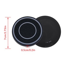 4 Pack Car Coasters for Cup Holder, 2.75 Inch Universal Auto Waterproof Coasters Silicon Insulation Cup Mats,No-Slip Anti Dust Insert Coaster for Woman Man, Suit for Vehicle Interior (Black/Gray)