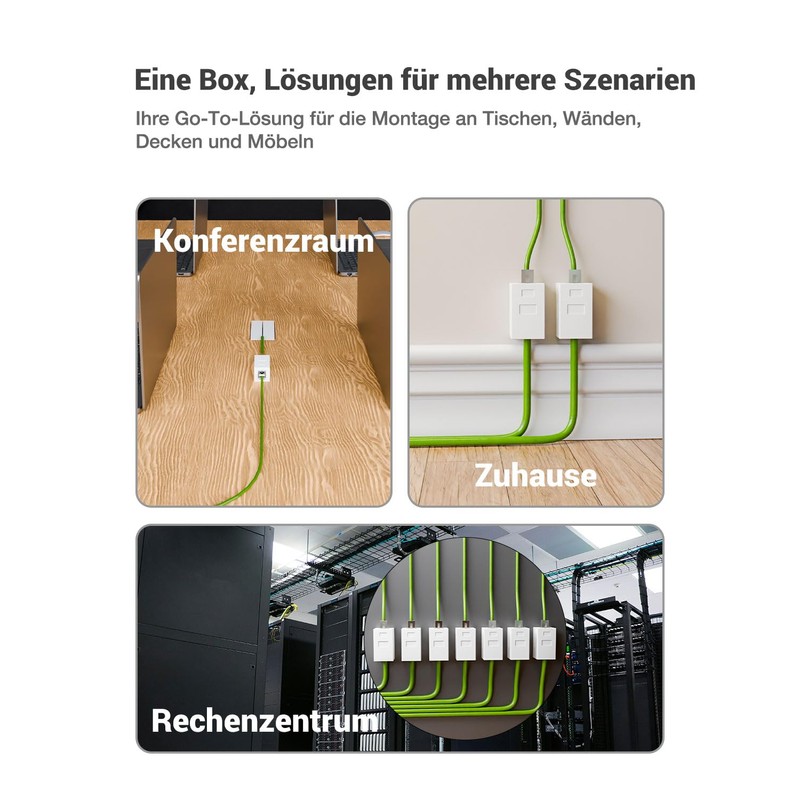 LEENUE 2 x CAT 7 Shielded Surface-Mounted Network Socket, Includes